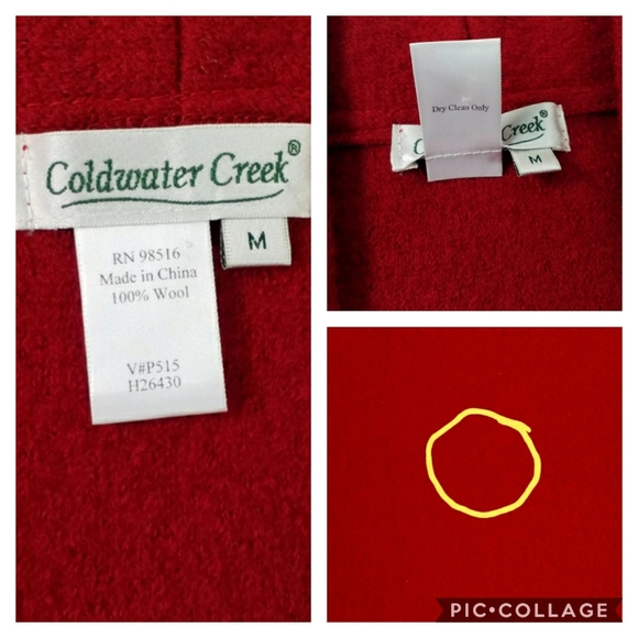 Vintage Coldwater Creek Red Boiled 100% Wool Sleeveless Vest Womens Size Medium - Picture 10 of 16